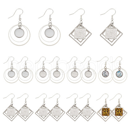 10Pairs 2 Styles Brass Dangle Earring Findings EJEW-GA00001-1