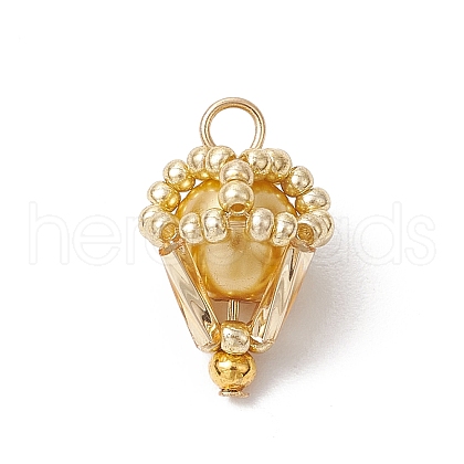 Glass Pearl Pendants PALLOY-MZ00746-01-1