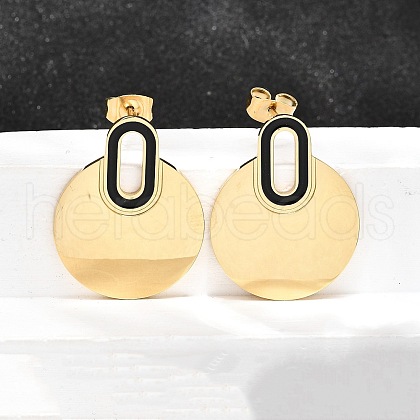 304 Stainless Steel Stud Earrings EJEW-Q030-01G-A-1