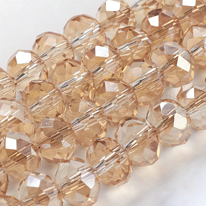 Electroplate Glass Beads Strands EGLA-D020-8x5mm-71-1