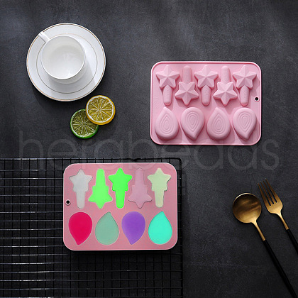 DIY Star Magic Stick & Teardrop Crayon Food Grade Silicone Molds DIY-B057-05-1