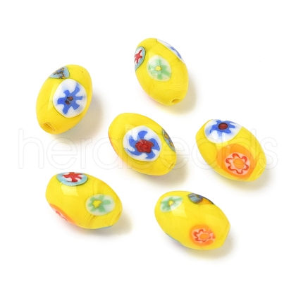 Handmade Millefiori Glass Beads LAMP-U004-02C-1