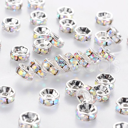 Brass Grade A Rhinestone Spacer Beads RB-B001-2-1
