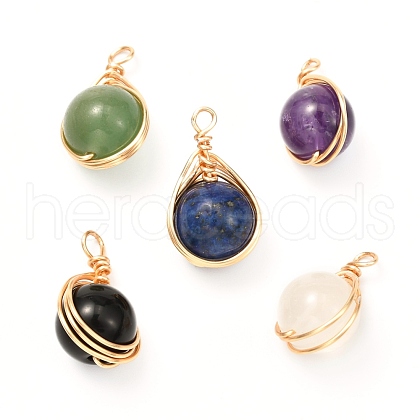 Natural & Synthetic Gemstone Pendants PALLOY-JF00996-1