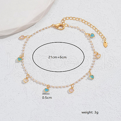 Boho Brass Micro Pave Cubic Zirconia Anklets for Women OF8830-3-1