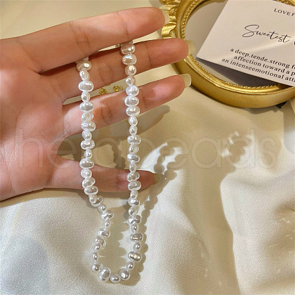 Baroque Plastic Imitation Keshi Pearl Beaded Necklaces for Women NJEW-H047-10-1