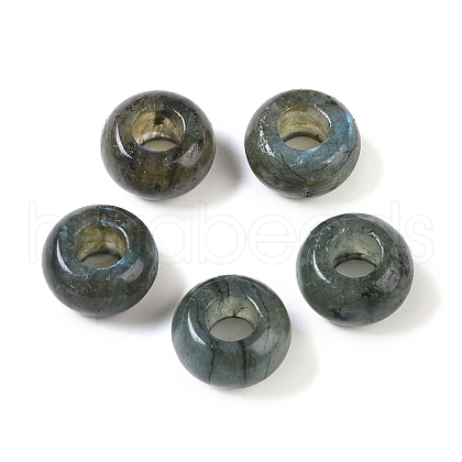 Natural Labradorite European Beads X-G-G740-14x8mm-37-1
