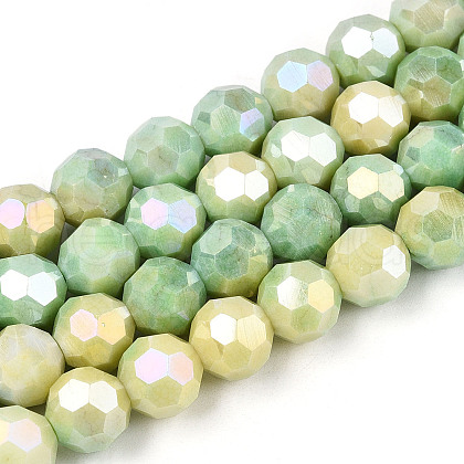 Electroplate Glass Beads Strands EGLA-T021-8mm-15-12-1