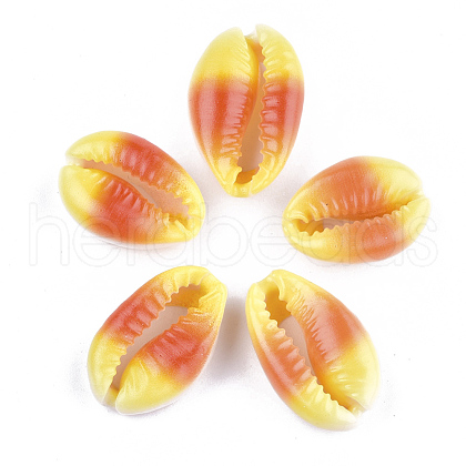 Printed Cowrie Shell Beads SSHEL-T007-14E-1