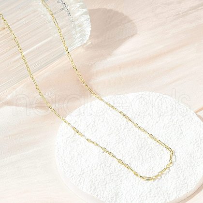 Brass Oval Link Chain Necklaces NJEW-A042-08G-1