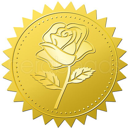 34 Sheets Self Adhesive Gold Foil Embossed Stickers DIY-WH0509-050-1