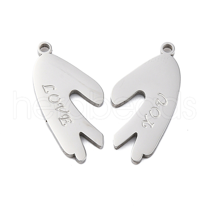 304 Stainless Steel Split Pendants STAS-H235-03A-P-1