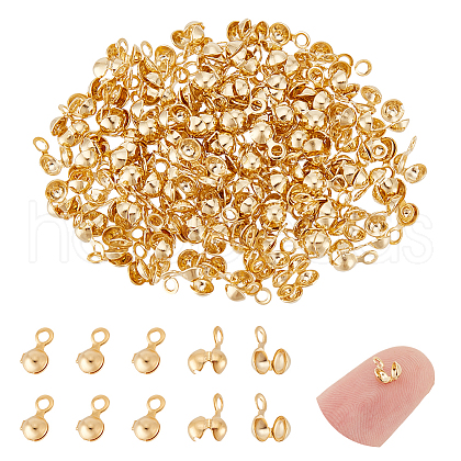 Unicraftale 150Pcs Brass Bead Tips KK-UN0003-37-1