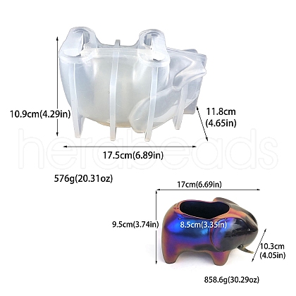 DIY Elephant Silicone Pen Storage Molds PW-WG13553-01-1