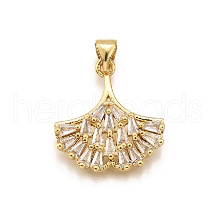 Brass Micro Pave Cubic Zirconia Pendants KK-K401-18G-1