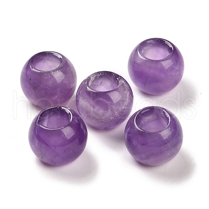 Natural Amethyst European Beads G-R488-01Q-1