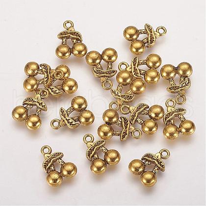 Tibetan Style Alloy 3D Cherry Charms X-TIBEP-23493-AG-RS-1