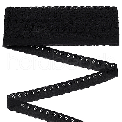 15 Yards Cotton Embroidery Flower Lace Trim DIY-WH0542-34A-1