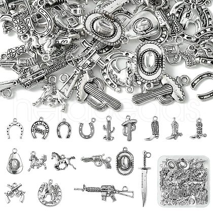 18 Styles Tibetan Style Alloy Pendants FIND-YW0004-84-1
