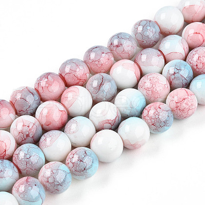 Baking Painted Glass Beads Strands X1-DGLA-N003-10mm-C03-1