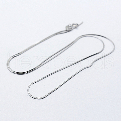 Anti-Tarnish Rhodium Plated 925 Sterling Silver Chain Necklaces STER-F039-14P-1
