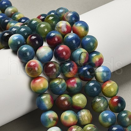 Dyed Natural Agate Beads Strands G-G203-09B-10mm-1