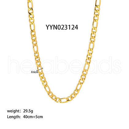 6mm Stylish Stainless Steel Figaro Chain Necklaces for Women Men AA4830-2-1