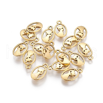 Tibetan Style Alloy Kitten Pendants TIBEP-R219-AG-LF-1