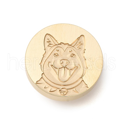 Golden Tone Wax Seal Brass Stamp Heads AJEW-U008-03G-06-1