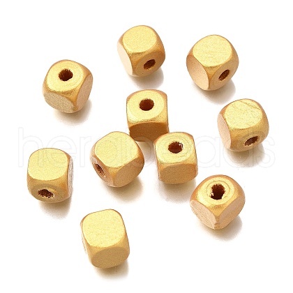 Spray Painted Wooden Beads WOOD-P021-01C-02-1