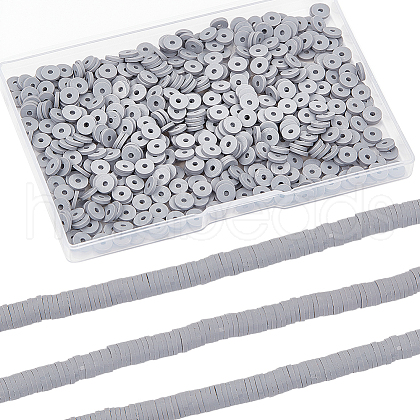 SUNNYCLUE Flat Round Handmade Polymer Clay Beads CLAY-SC0001-61-1