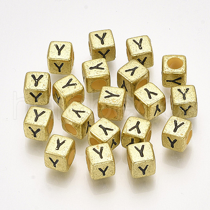 Acrylic Beads PB43C9308-G-Y-1