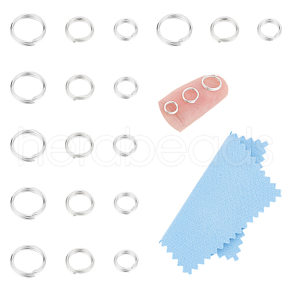 Unicraftale 18Pcs 3 Styles 925 Sterling Silver Split Jump Rings STER-UN0001-20-1