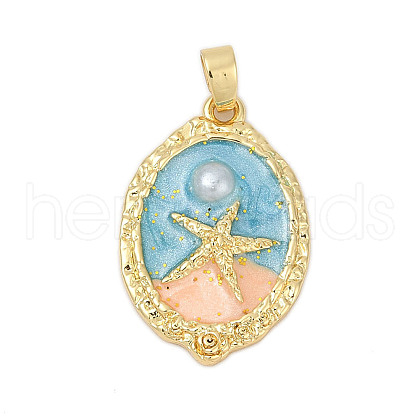 Brass Enamel Pendants KK-U068-02B-03G-1