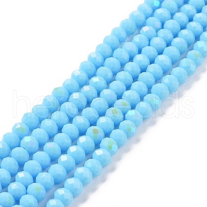 Electroplate Opaque Solid Color Glass Beads Strands EGLA-A034-P3mm-L11-1