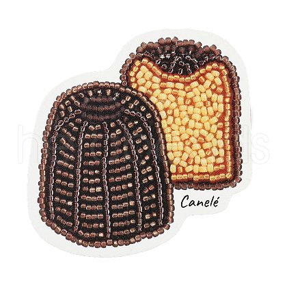 MIYUKI Seed Beads Canele Brooch Making Kits DIY-H165-04F-1