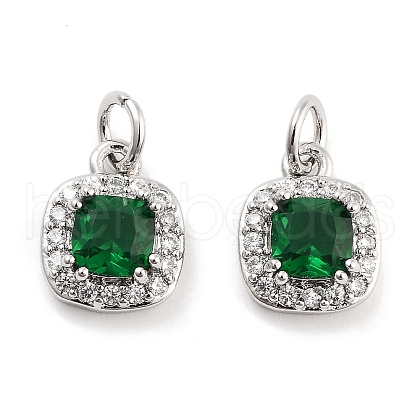 Brass with Cubic Zirconia  Pendants KK-P271-33P-1