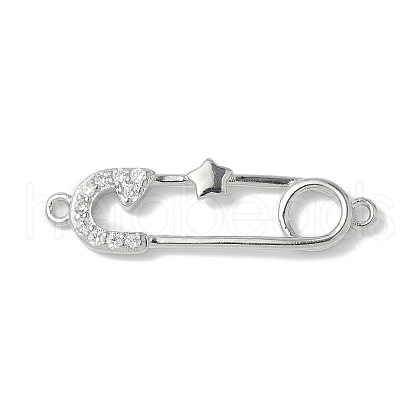 Brass Micro Pave Cubic Zirconia Connector Charms KK-Q091-03P-1