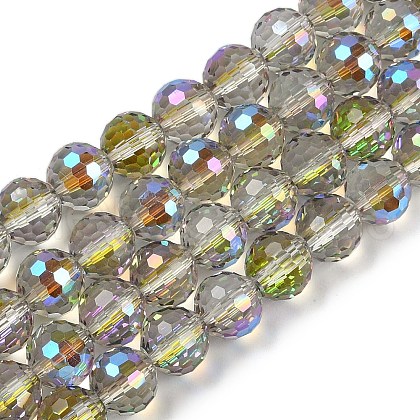 Transparent Electroplate Glass Beads Strands EGLA-N002-31-H10-1