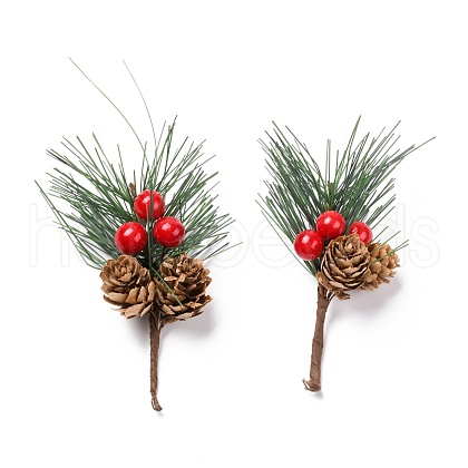 Plastic Artificial Winter Christmas Simulation Pine Picks Decor DIY-P018-G01-1