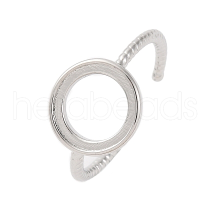 Brass Open Cuff Ring Components KK-U074-08P-1