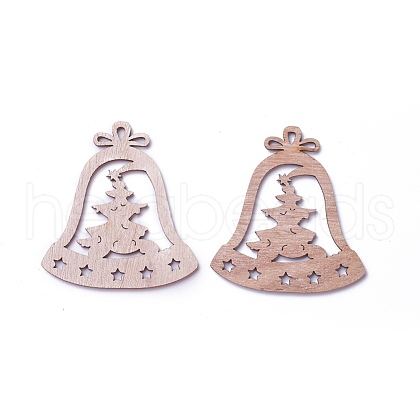 Undyed Wood Pendants WOOD-I004-22-1