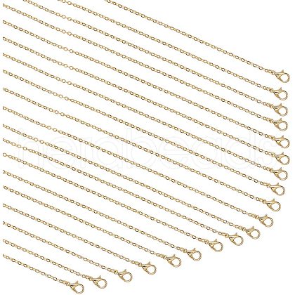 Brass Cable Chains Necklace Making MAK-PH0004-15-1