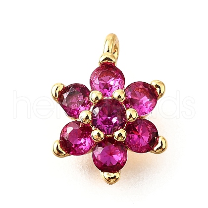 Brass Micro Pave Cubic Zirconia Pendants KK-D356-01A-G-1