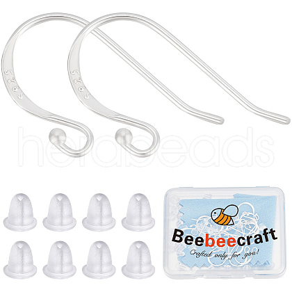 Beebeecraft 10 Pairs 925 Sterling Silver Earring Hooks STER-BBC0006-78-1