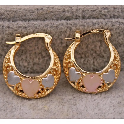 Heart Brass Hoop Earrings FS-WGED0F1-05-1