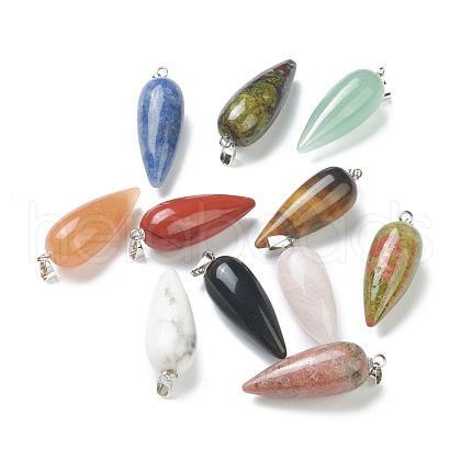 Natural & Synthetic Gemstone Pointed Pendants G-F705-01P-1