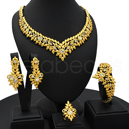 Flower Alloy Rhinestone Jewelry Sets FS-WG14E9A-03-1