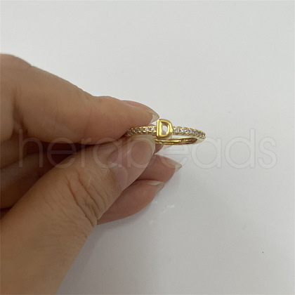 Brass Micro Pave Clear Cubic Zirconia Finger Rings FS-WGE303B-30-1