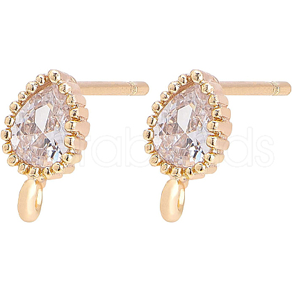 Brass Stud Earring Findings KK-BC0006-14G-1